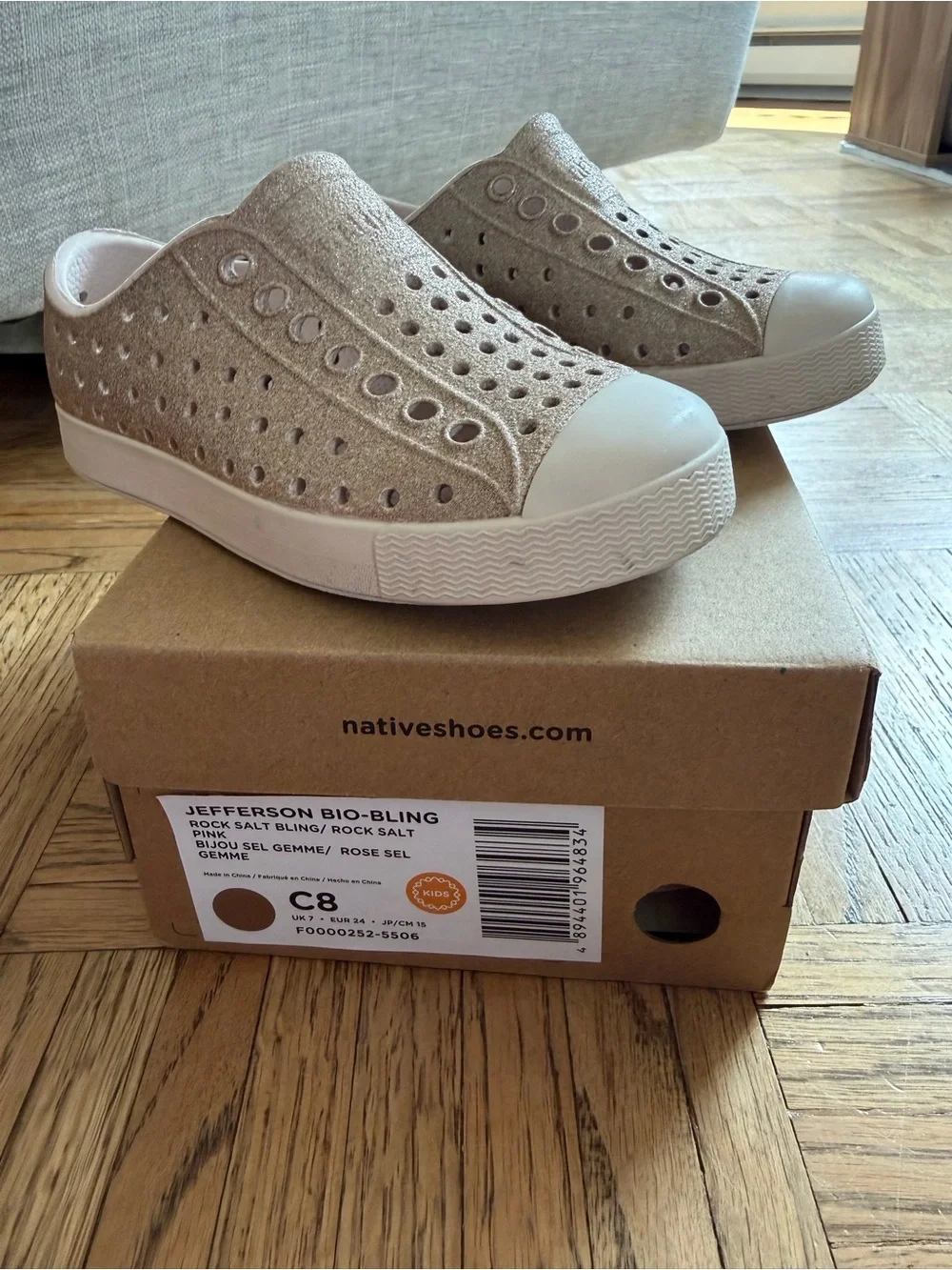 Native Shoes Kids Jefferson Bling Size 8